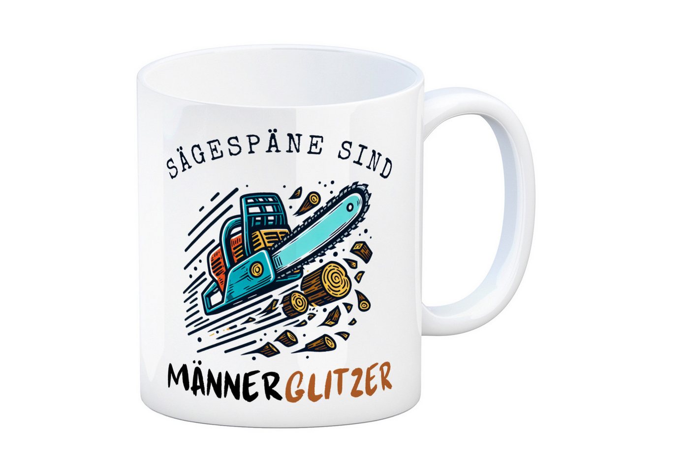 speecheese Tasse Kettensäge Kaffeebecher mit Spruch Sägespäne sind Männerglitzer speecheese Tasse Kettensäge Kaffeebecher mit Spruch Sägespäne sind Männerglitzer von speecheese