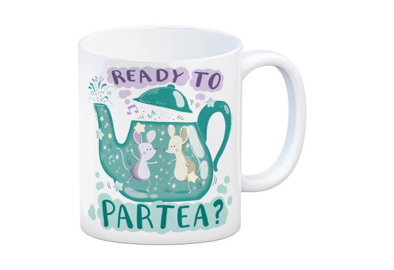 speecheese Tasse Mäuse in Teekanne Kaffeebecher mit Spruch Ready to Partea von speecheese