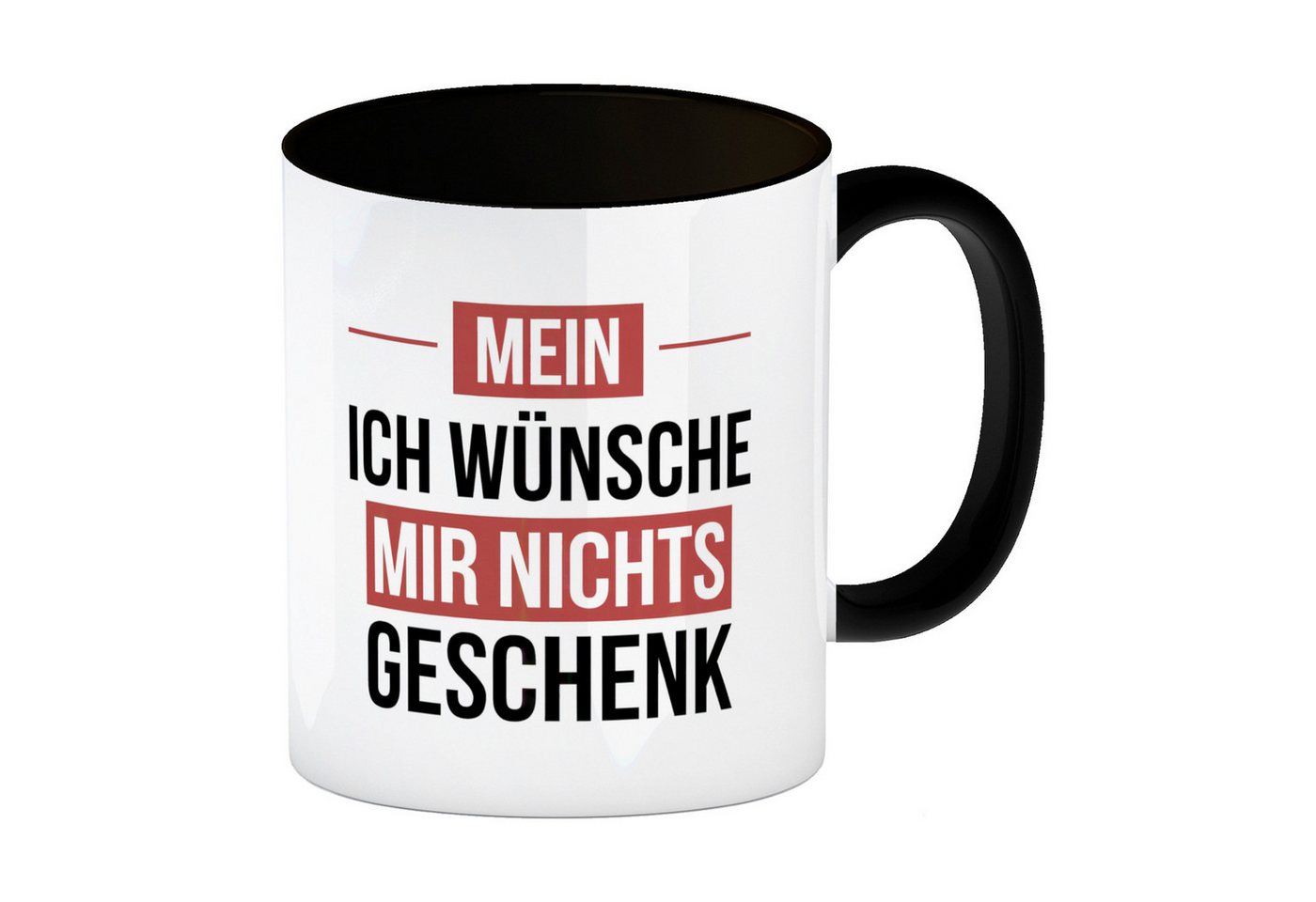 speecheese Tasse Mein ICH WÜNSCHE MIR NICHTS Kaffeebecher in schwarz speecheese Tasse Mein ICH WÜNSCHE MIR NICHTS Kaffeebecher in schwarz von speecheese