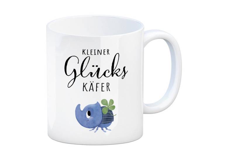 speecheese Tasse Nashornkäfer mit Klee Kaffeebecher mit Spruch Kleiner Glückskäfer von speecheese