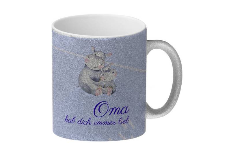 speecheese Tasse Oma hab dich immer lieb Glitzer Kaffeebecher Besonders geeignet als von speecheese
