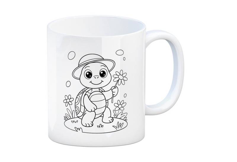 speecheese Tasse Schildkröte Blumen Kaffeebecher zum Ausmalen speecheese Tasse Schildkröte Blumen Kaffeebecher zum Ausmalen von speecheese
