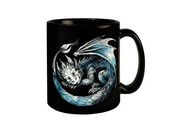 speecheese Tasse Schlafender Babydrache Tasse in Schwarz von speecheese