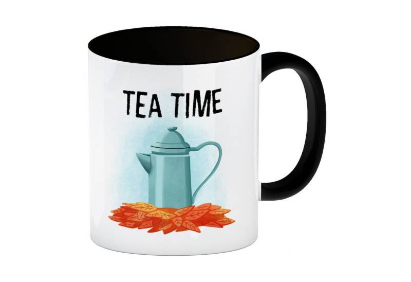 speecheese Tasse Tea Time Teekanne Kaffeebecher Schwarz für den Herbst von speecheese
