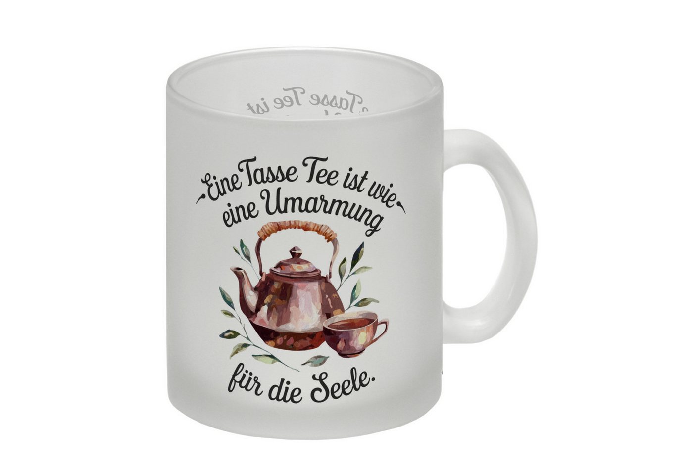 speecheese Tasse Teekanne mit Tasse - Umarmung für die Seele Glas Tasse von speecheese