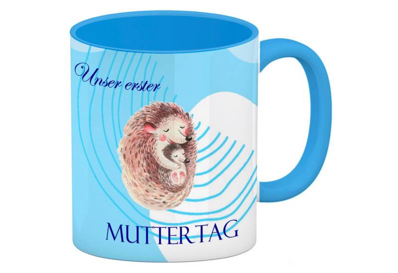 speecheese Tasse Unser erster Muttertag Kaffeebecher Hellblau von speecheese