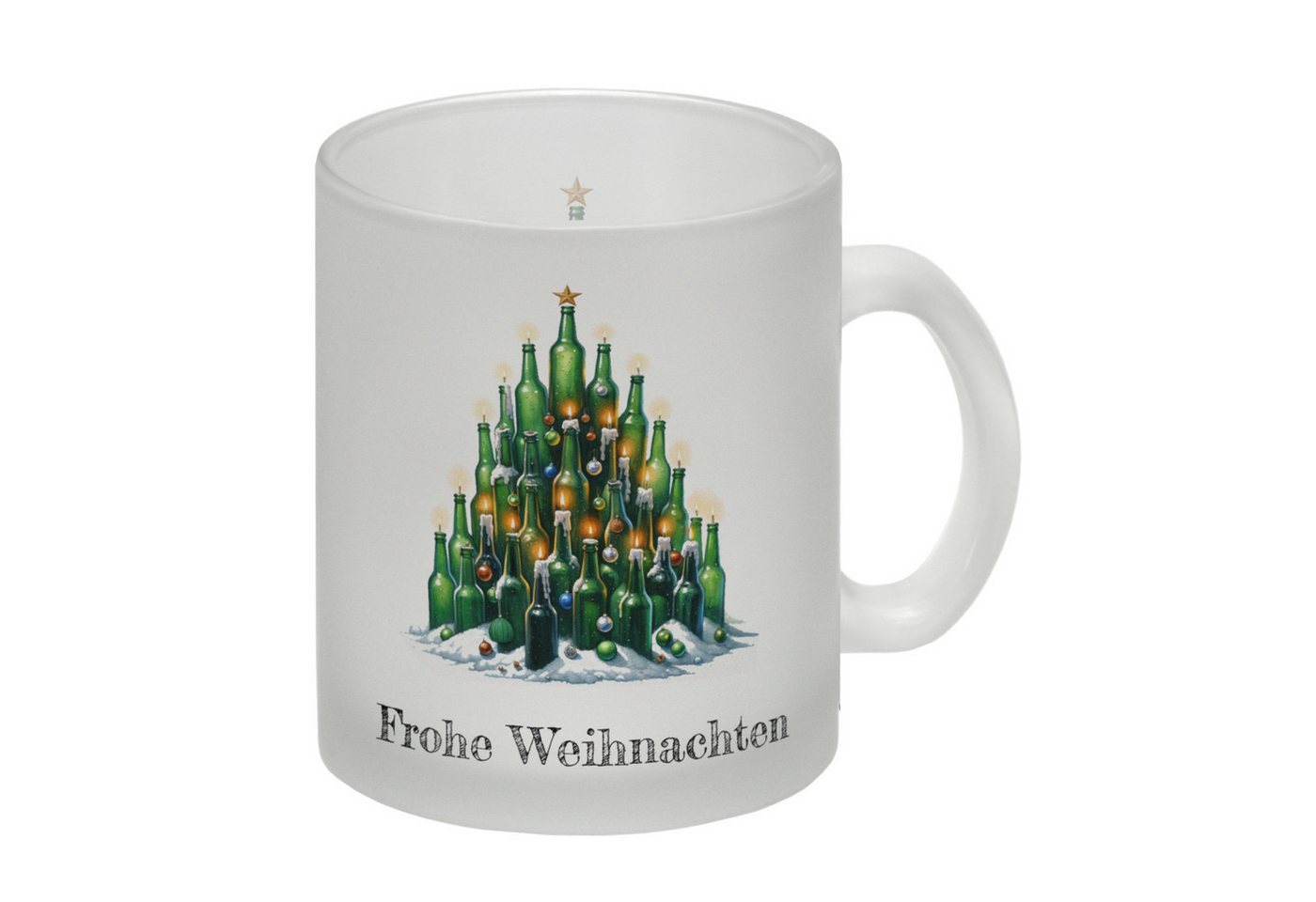 speecheese Tasse Weihnachtsbaum aus Bierflaschen Glas Tasse und Spruch Frohe speecheese Tasse Weihnachtsbaum aus Bierflaschen Glas Tasse und Spruch Frohe von speecheese