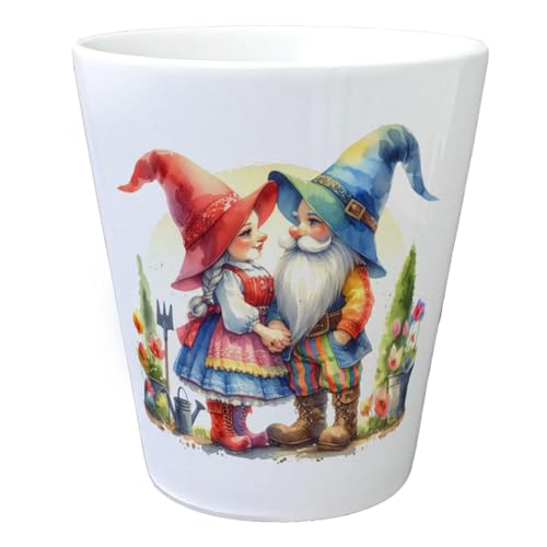 speecheese Verliebte Gartenzwerge Blumentopf Verliebte Zwerge für Romantik im Garten Liebevolles Zwergpaar Deko für Gartenhaus Blumen von speecheese