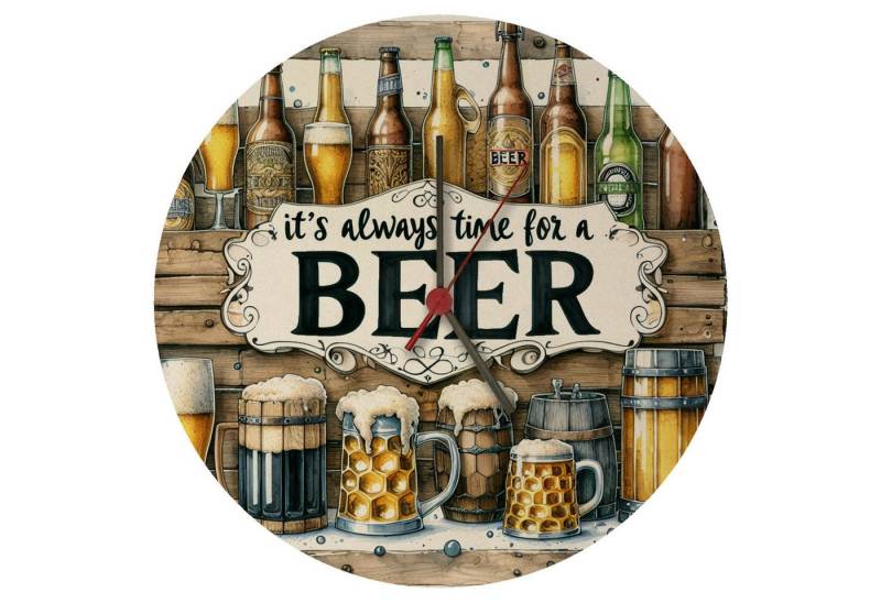 speecheese Wanduhr Bier Wanduhr aus MDF mit Spruch It's always time for a Beer von speecheese