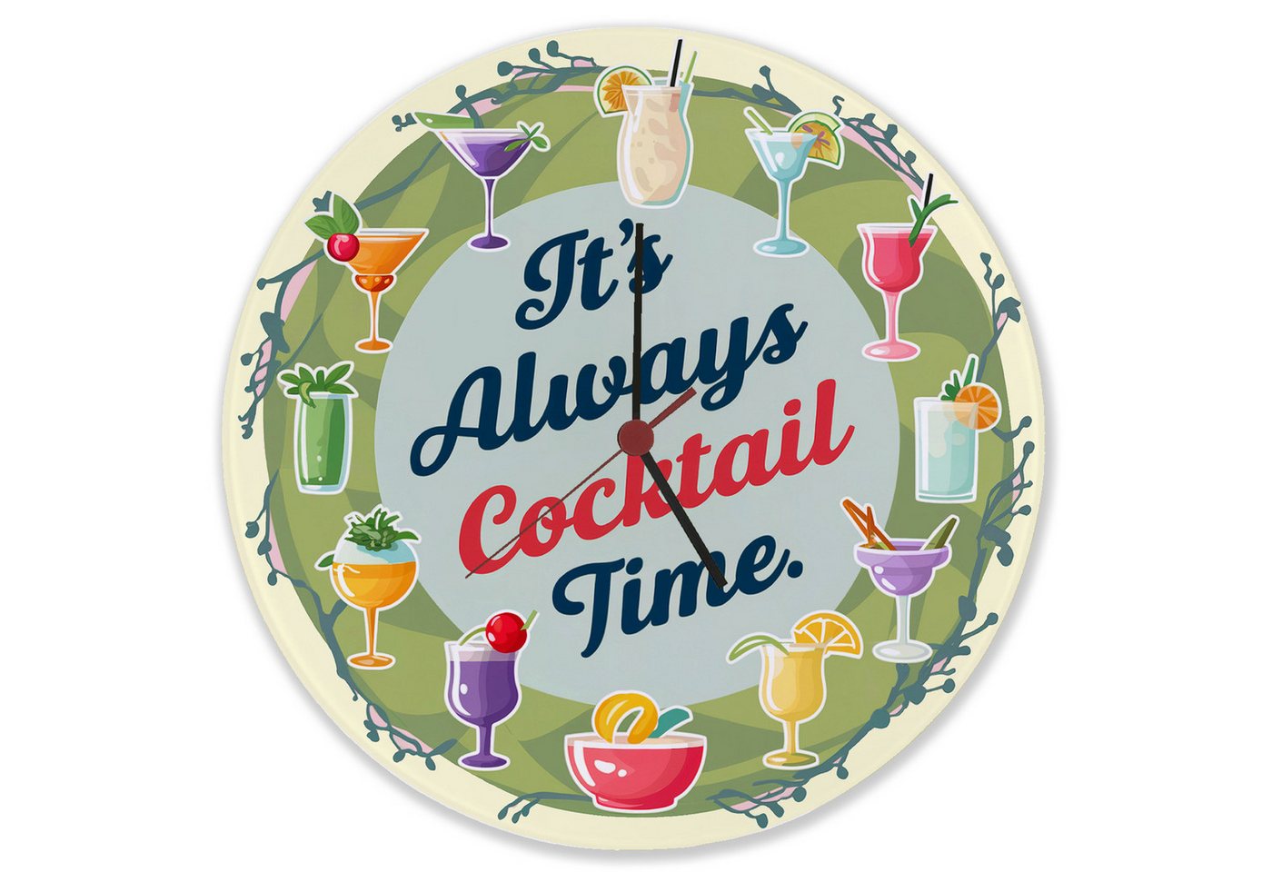 speecheese Wanduhr Cocktails Wanduhr aus Glas - Cocktail Time speecheese Wanduhr Cocktails Wanduhr aus Glas - Cocktail Time von speecheese