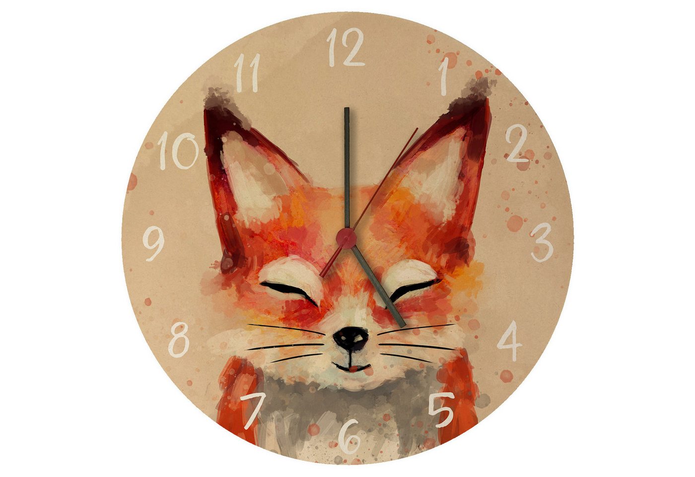 speecheese Wanduhr Fuchs in Wasserfarbenoptik Wanduhr aus MDF speecheese Wanduhr Fuchs in Wasserfarbenoptik Wanduhr aus MDF von speecheese