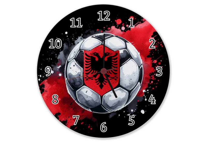 speecheese Wanduhr Fußball Albanien Wanduhr aus Alu von speecheese