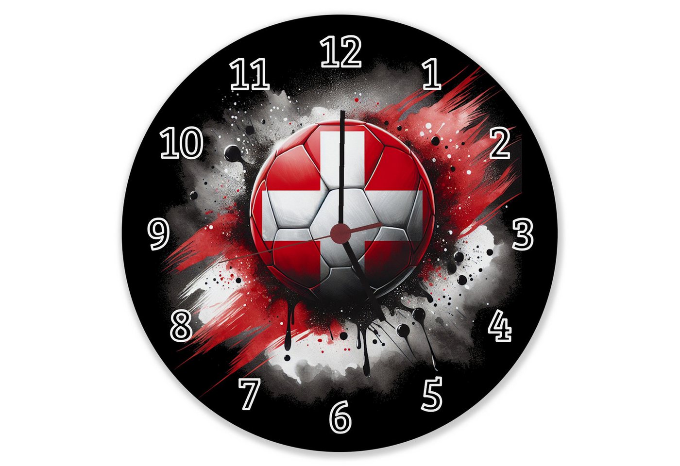 speecheese Wanduhr Fußball Schweiz Flagge Wanduhr aus Alu speecheese Wanduhr Fußball Schweiz Flagge Wanduhr aus Alu von speecheese