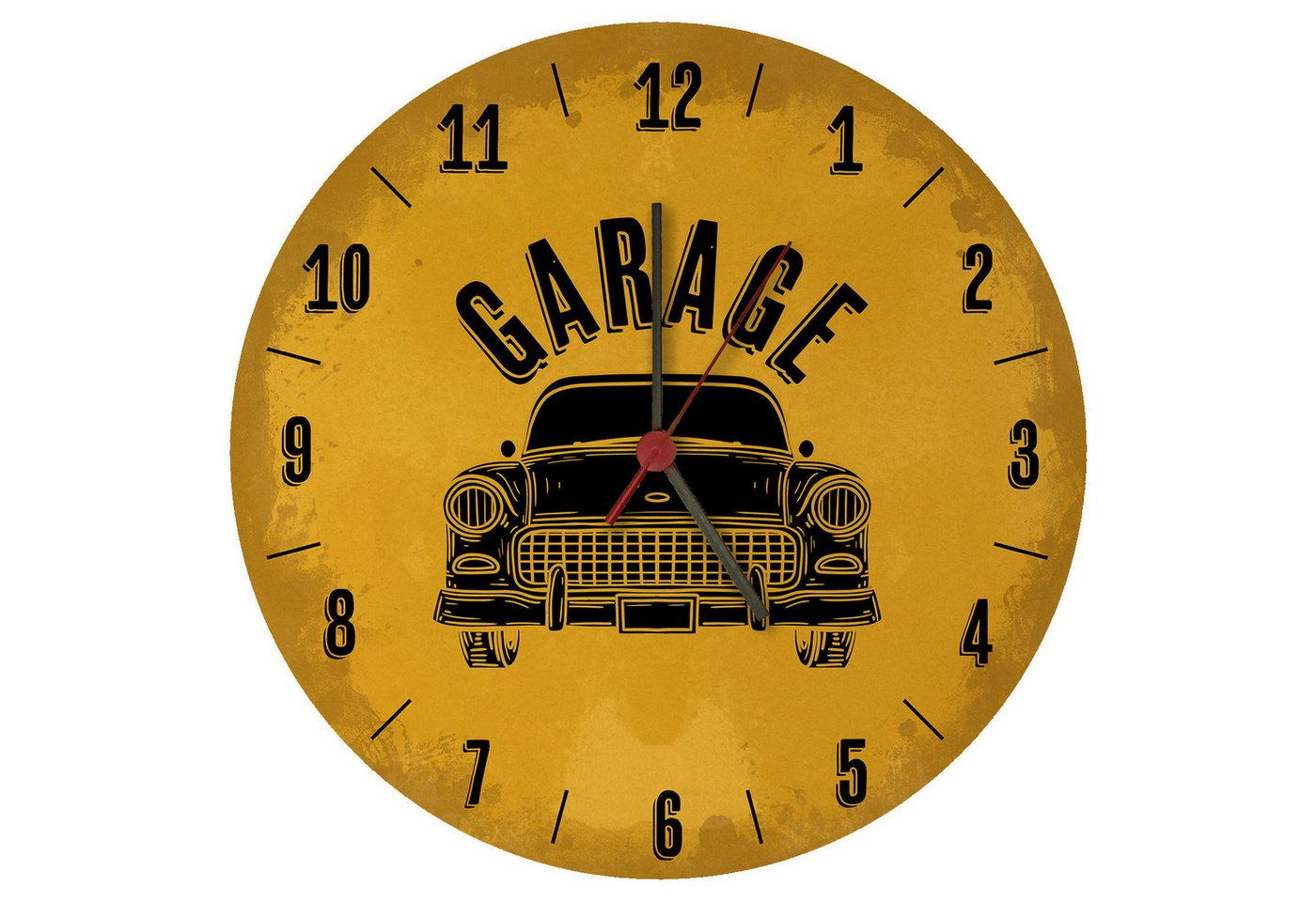 speecheese Wanduhr Garage Auto Wanduhr aus MDF in gelb speecheese Wanduhr Garage Auto Wanduhr aus MDF in gelb von speecheese