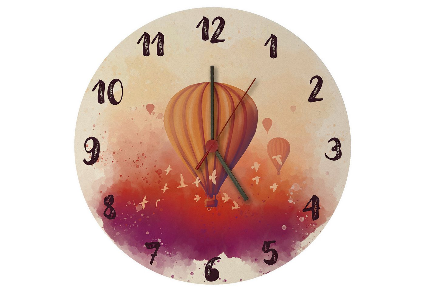 speecheese Wanduhr Heißluftballon in Wasserfarbenoptik Wanduhr aus MDF speecheese Wanduhr Heißluftballon in Wasserfarbenoptik Wanduhr aus MDF von speecheese