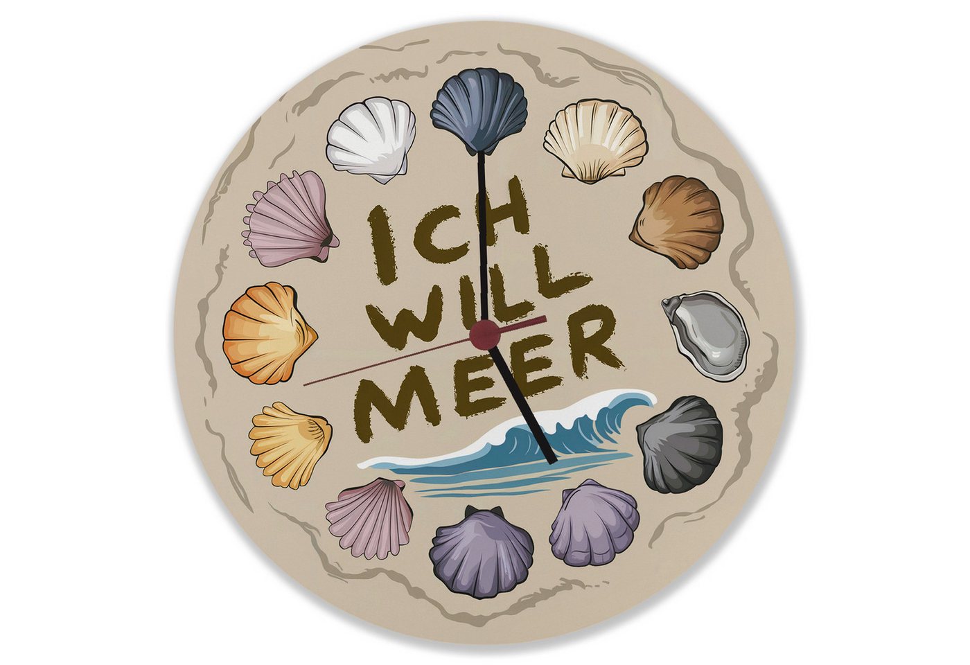 speecheese Wanduhr Ich will Meer Muschel Wanduhr aus MDF speecheese Wanduhr Ich will Meer Muschel Wanduhr aus MDF von speecheese