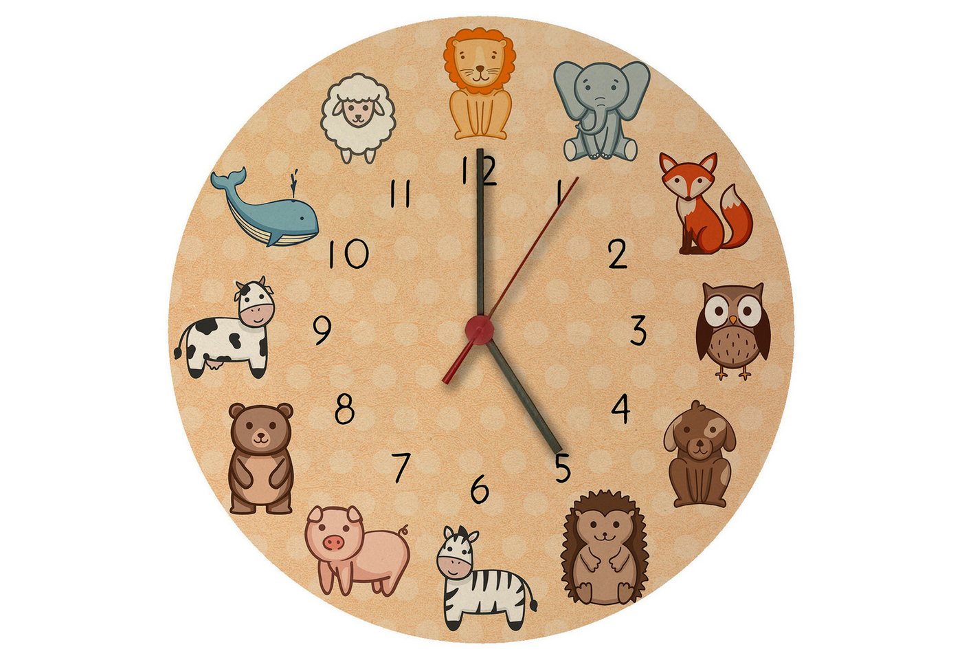 speecheese Wanduhr Kinderuhr mit süßen Tieren Wanduhr aus MDF speecheese Wanduhr Kinderuhr mit süßen Tieren Wanduhr aus MDF von speecheese