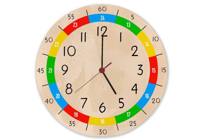 speecheese Wanduhr Lernuhr für Kinder Wanduhr aus Glas von speecheese