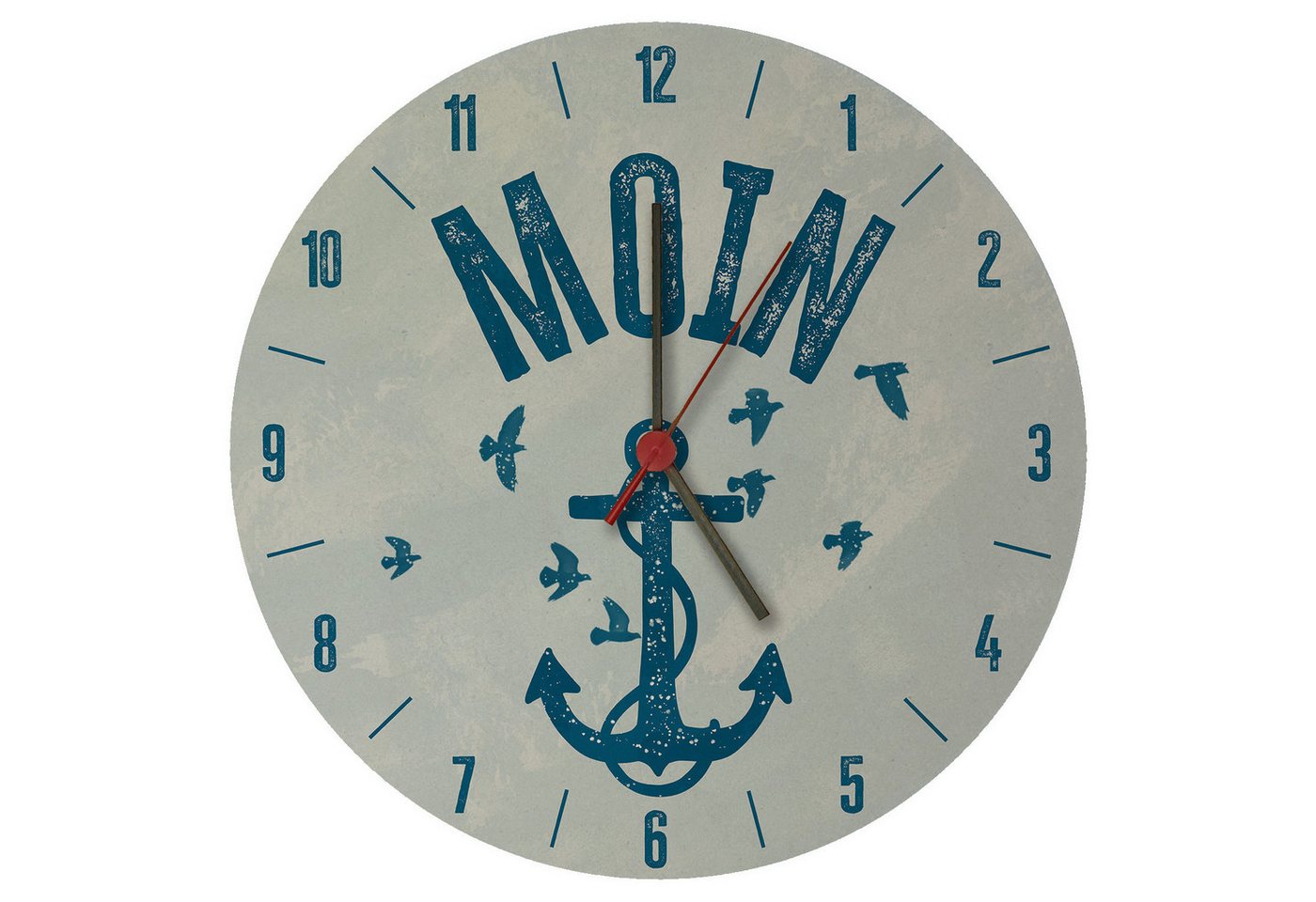 speecheese Wanduhr Moin Anker Wanduhr aus MDF speecheese Wanduhr Moin Anker Wanduhr aus MDF von speecheese