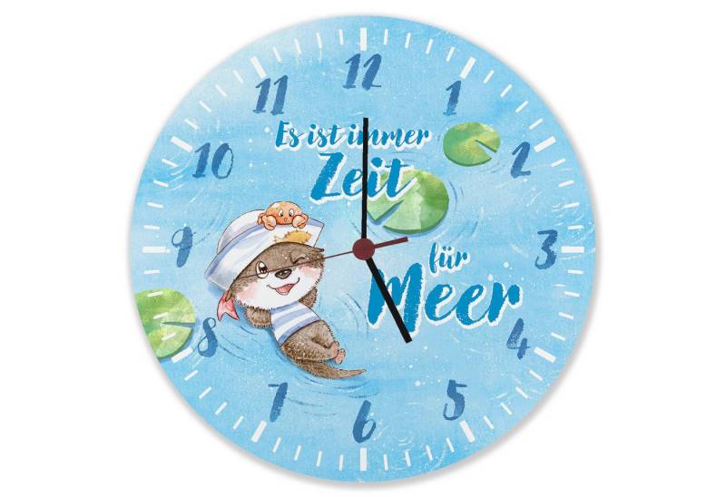 speecheese Wanduhr Ottfried der Otter Wanduhr aus Alu mit Spruch Es ist immer Zeit für von speecheese