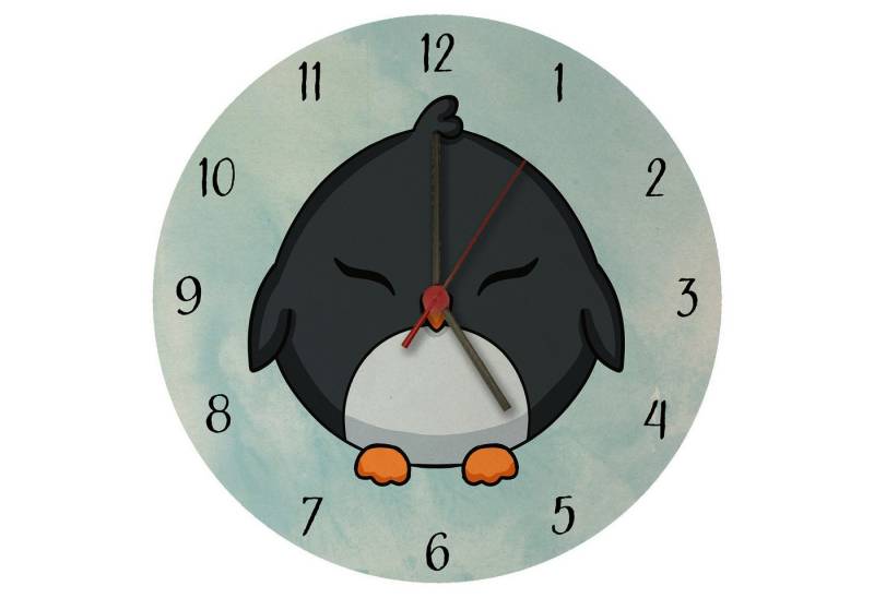 speecheese Wanduhr Pinguin Kinder Wanduhr aus MDF von speecheese