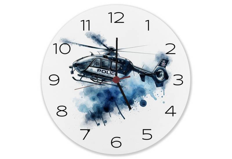 speecheese Wanduhr Police Hubschrauber Wanduhr aus Alu von speecheese