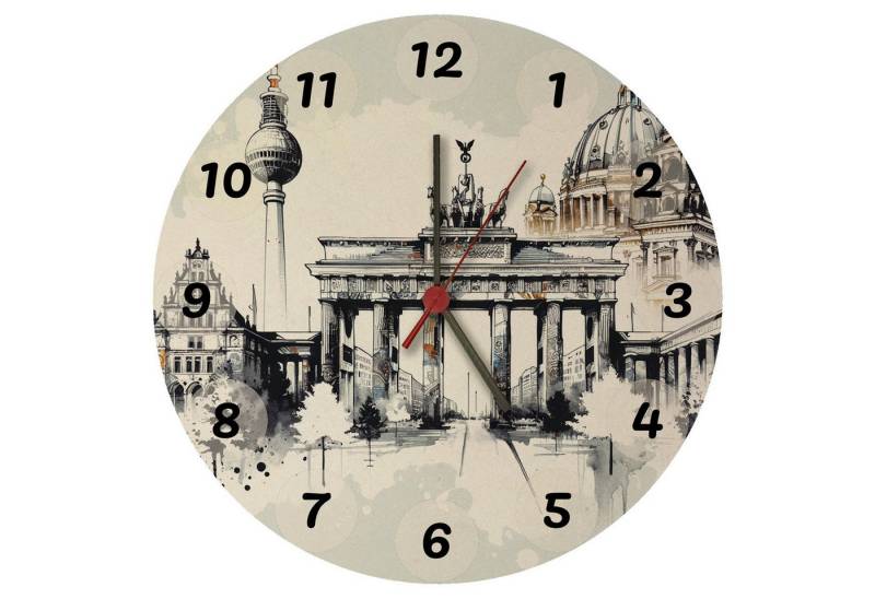 speecheese Wanduhr Skyline Berlin Wanduhr aus MDF von speecheese