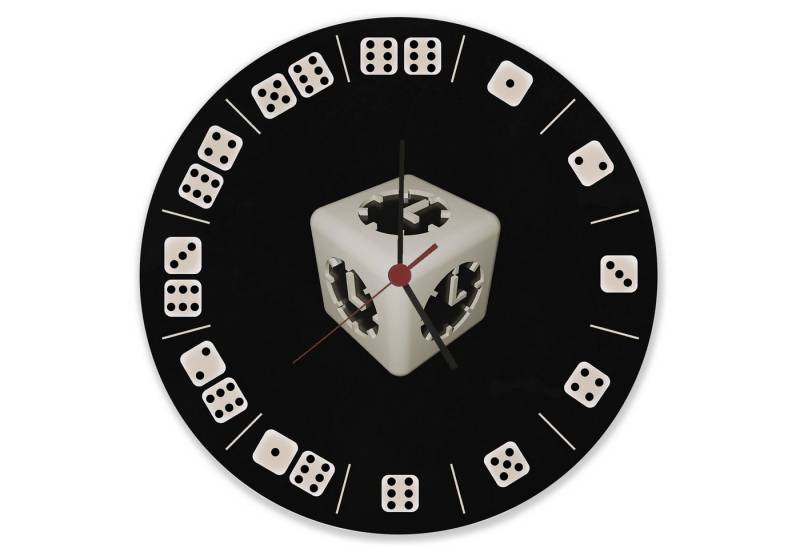 speecheese Wanduhr Würfelaugen Wanduhr aus Glas von speecheese