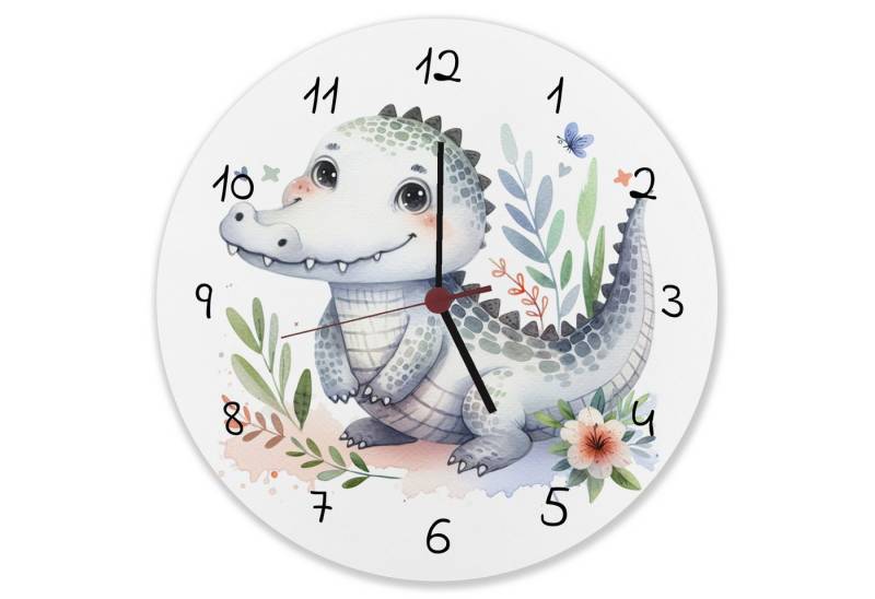 speecheese Wanduhr kleines Krokodil Wanduhr aus Alu von speecheese