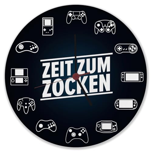 Zeit zum Zocken Verschiedene Controller Wanduhr Uhr für Zocker und Konsolennerds mit diversen Spielekonsolen und Controllern als außergewöhnliche Deko fürs Gamingzimmer Zeit zum Zocken Verschiedene Controller Wanduhr Uhr für Zocker und Konsolennerds mit diversen Spielekonsolen und Controllern als außergewöhnliche Deko fürs Gamingzimmer von speecheese