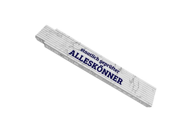 speecheese Zollstock Alleskönner Meterstab aus Holz mit Marmorhintergrund von speecheese