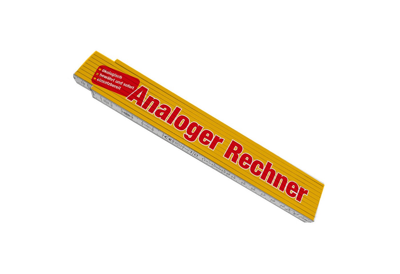 speecheese Zollstock Analoger Rechner Meterstab aus Holz in Gelb-Rot zum Thema Vermessung speecheese Zollstock Analoger Rechner Meterstab aus Holz in Gelb-Rot zum Thema Vermessung von speecheese