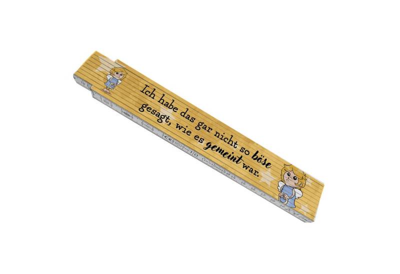 speecheese Zollstock Engel Meterstab aus Holz mit Spruch Nicht so böse gesagt wie gemeint von speecheese