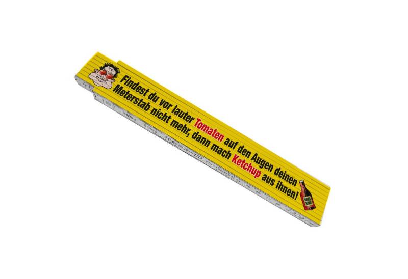 speecheese Zollstock Meterstab aus Holz mit Spruch Mach Ketchup aus Tomaten auf Augen von speecheese