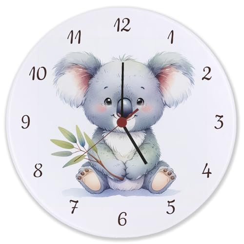 speecheese sitzender Koala Wanduhr aus Glas Niedlich dasitzend süßer Koala Tier Wanduhr aus Glas Beuteltier aus Australien Fauna Dekoration Kinderzimmer speecheese sitzender Koala Wanduhr aus Glas Niedlich dasitzend süßer Koala Tier Wanduhr aus Glas Beuteltier aus Australien Fauna Dekoration Kinderzimmer von speecheese