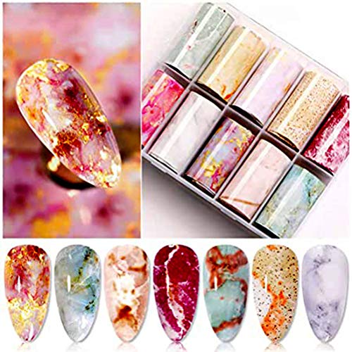 spier Nail Art Aufkleber - Marmor Nagelfolie Transfer Aufkleber Tipps Wraps Folie Transfer Kleber Glitter Acryl DIY Nageldekoration von spier