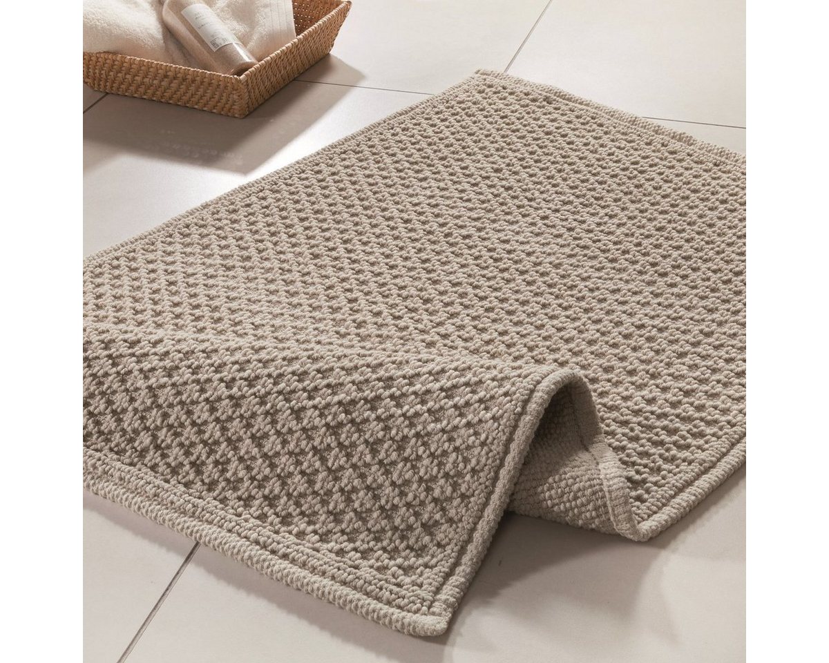spirella Badematte PERLA, rechteckig, Höhe: 4 mm, Badteppich, Schlinge, 100% Baumwolle, Hoch-Tief-Effekt, Anti-Rutsch Beschichtung, für Fußbodenheizung geeignet, waschbar 40°, schnelltrocknend, 50 x 80 cm, beige spirella Badematte PERLA, rechteckig, Höhe: 4 mm, Badteppich, Schlinge, 100% Baumwolle, Hoch-Tief-Effekt, Anti-Rutsch Beschichtung, für Fußbodenheizung geeignet, waschbar 40°, schnelltrocknend, 50 x 80 cm, beige von spirella