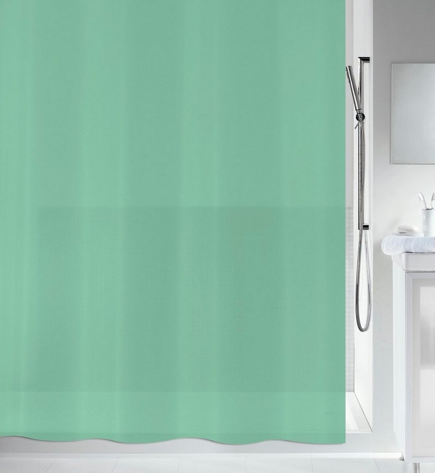 spirella Duschvorhang BIO Breite 180 cm, Anti-Schimmel Plastik-Duschvorhang, PEVA, 180x200 cm, 100% wasserdicht, waschbar, grün von spirella