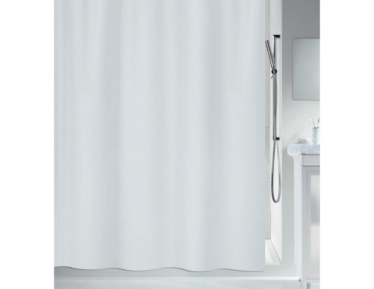 spirella Duschvorhang MAYA Breite 180 cm, Premium Textil-Duschvorhang, 100% Polyester, Made in Europe, wasserabweisend, Anti-Schimmel-Effekt, waschbar 30°, Farbe weiß, Größe 180 x 200 cm spirella Duschvorhang MAYA Breite 180 cm, Premium Textil-Duschvorhang, 100% Polyester, Made in Europe, wasserabweisend, Anti-Schimmel-Effekt, waschbar 30°, Farbe weiß, Größe 180 x 200 cm von spirella
