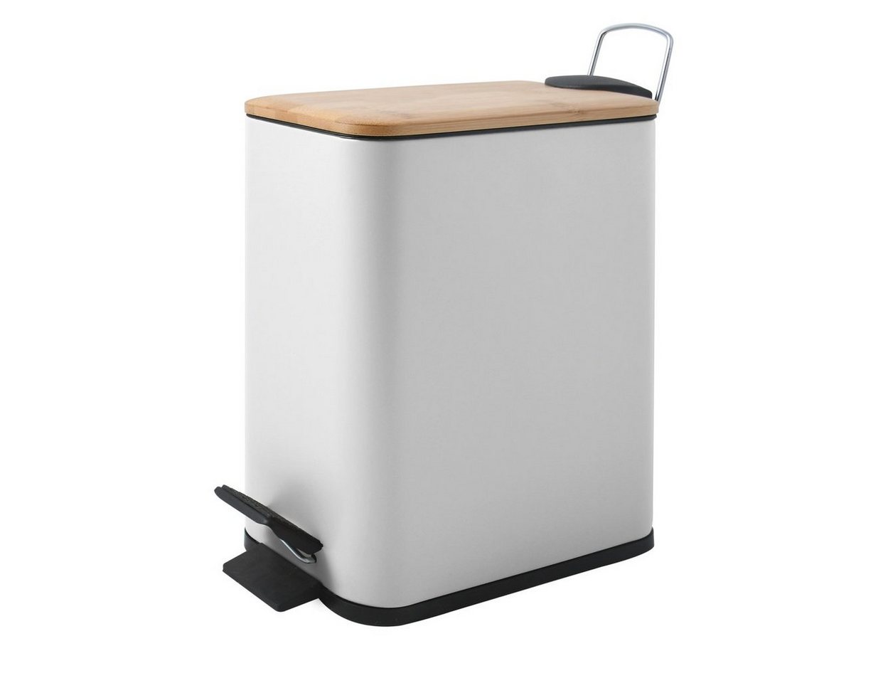 spirella Kosmetikeimer ERIK Bambus, Treteimer mit Softclose-Absenkautomatik, Anti-Fingerprint-Beschichtung, eleganter Materialmix Stahl matt / Bambus, herausnehmbarer Inneneimer, innovatives Design, besonders schmale Form, 5L, weiß matt spirella Kosmetikeimer ERIK Bambus, Treteimer mit Softclose-Absenkautomatik, Anti-Fingerprint-Beschichtung, eleganter Materialmix Stahl matt / Bambus, herausnehmbarer Inneneimer, innovatives Design, besonders schmale Form, 5L, weiß matt von spirella