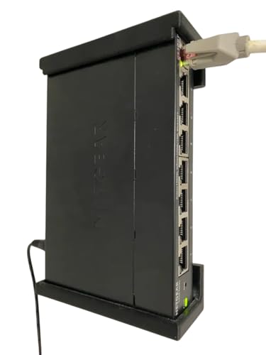SplashNColor Wandhalterung für NetGear GS308E, GS308EP, GS308T Netzwerk-Switch – ABS- und Ethernet-Wandhalterung, langlebige Kunststoff-Halterung für Schreibtisch oder Tisch, passend für 158 x 104 x von splash n color