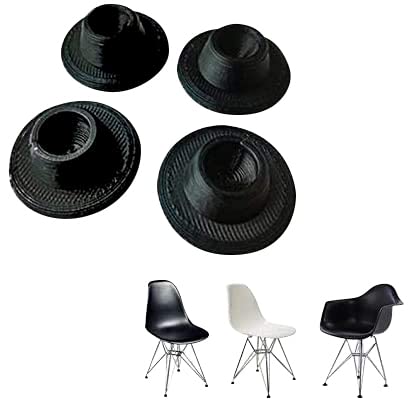 SplashNcolor 4er-Pack Stuhlgleiter Ersatz für Eames Eiffel-Stil Stuhlbeinabdeckung Möbelfüße schwarz (8 Gleiter (zwei Stühle)) von splash n color