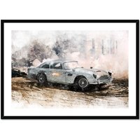 Aston Martin Db5 Kunstdruck Poster, James Bond, No Time To Die, Wandkunst, Kunstwerk, Wanddekor von splashdecoruk