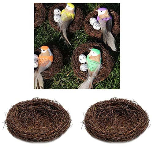 2 Stück handgefertigte Rebe Vogelnest Haus Natur Handwerk Urlaub Dekoration 8 cm von sporful