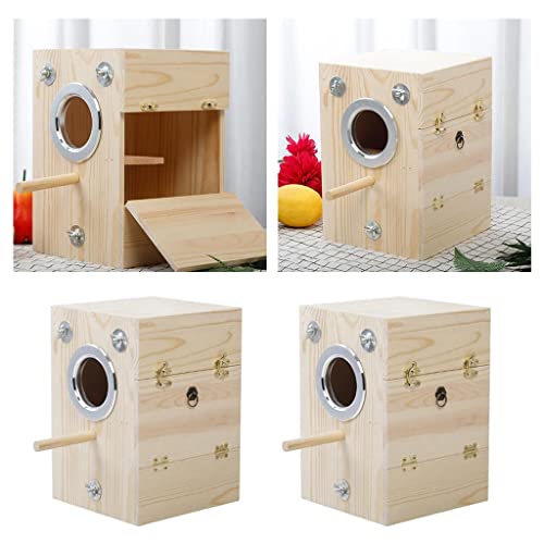 2 x Vogelbruthaus aus natürlichem Holz, für Papageien, Wellensittiche, Sittiche, Lovebirds von sporful