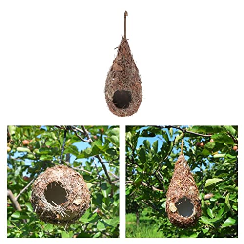 3x Handgewebtes Vogelhaus Nest zum Aufhängen für Papageien Kanarienvögel Outdoor Garten Dekoration Vintage Retro Stil von sporful