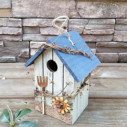 4 Stück Landhäuser, Holz, Vogelhaus, hängende Vogelhäuser, Wohnung, Gartendekor-Set von sporful