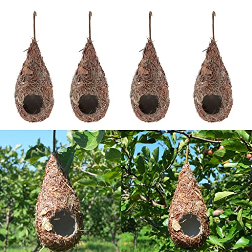 4 Stück künstliches Stroh-Vogelnest Haus Luke Brutgrashöhle für Papageien Vögel Outdoor Garten Dekoration 4 Stück künstliches Stroh-Vogelnest Haus Luke Brutgrashöhle für Papageien Vögel Outdoor Garten Dekoration von sporful