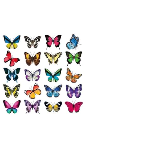 Fensteraufkleber mit Schmetterlings-Motiv, buntes lebendiges Design, nicht klebende Vinyl-Aufkleber für Badezimmer, Wohnzimmer, 40 Stück von sporful
