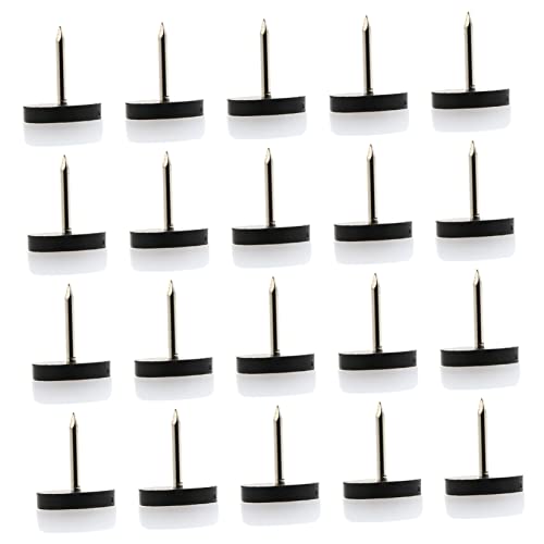 Gleitpads zum Schutz von Möbeln, rutschfeste Nylon-Gleiter mit integrierten Nägeln für Stühle, Tische und mehr, Kratzschutz, 3 cm, Weiß und Schwarz, 40 Stück von sporful
